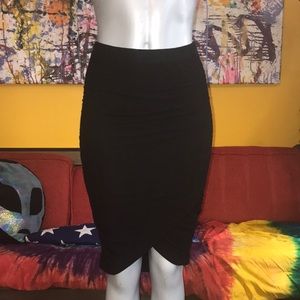 Cinched bodycon midi skirt
